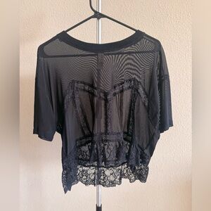 Dolan Black Sheer Lace Top. Size Medium.